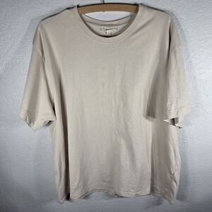 Madewell Cream Casual Tee Shirt Womens Size XL Short Sleeve Casual Crew Neck